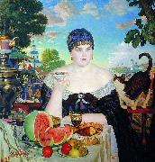 Boris Kustodiev The Merchant Wife painting